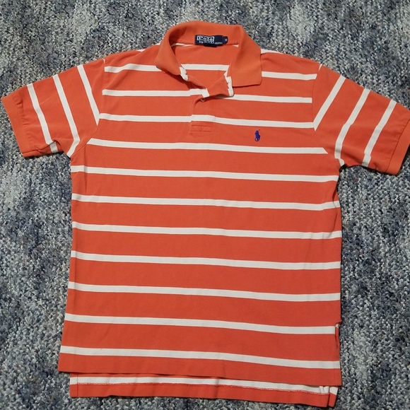 Ralph Lauren Polo Shirt Men's Medium Orange Stripe